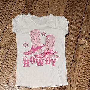 Howdy Kids' White and Pink Graphic Tee